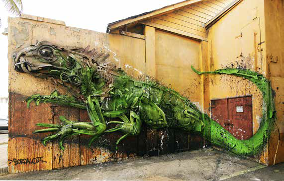 murales iguana | mostra Big Trash Animals