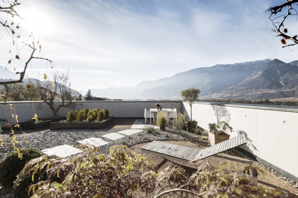 Parte del giardino esterno del condominio condiviso