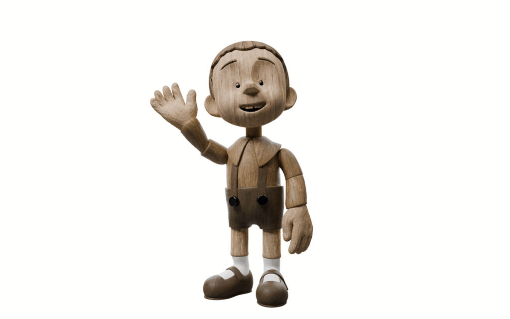 Pinocchio, il simpatico testimonial della linea di vernici naturali per legno di Ammon Color.